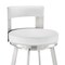 Armen Living Lynof Swivel Counter Stool in Brushed Stainless Steel with White Faux Leather 840254335486 - alternate 10